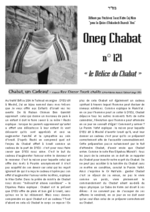 oneg chabat 121